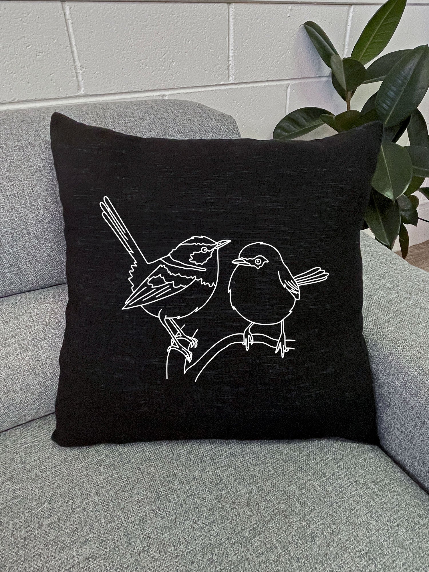 Superb Fairy Wren Linen Cushion Cover