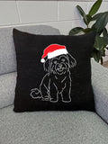Maltese Terrier Christmas Edition Linen Cushion Cover