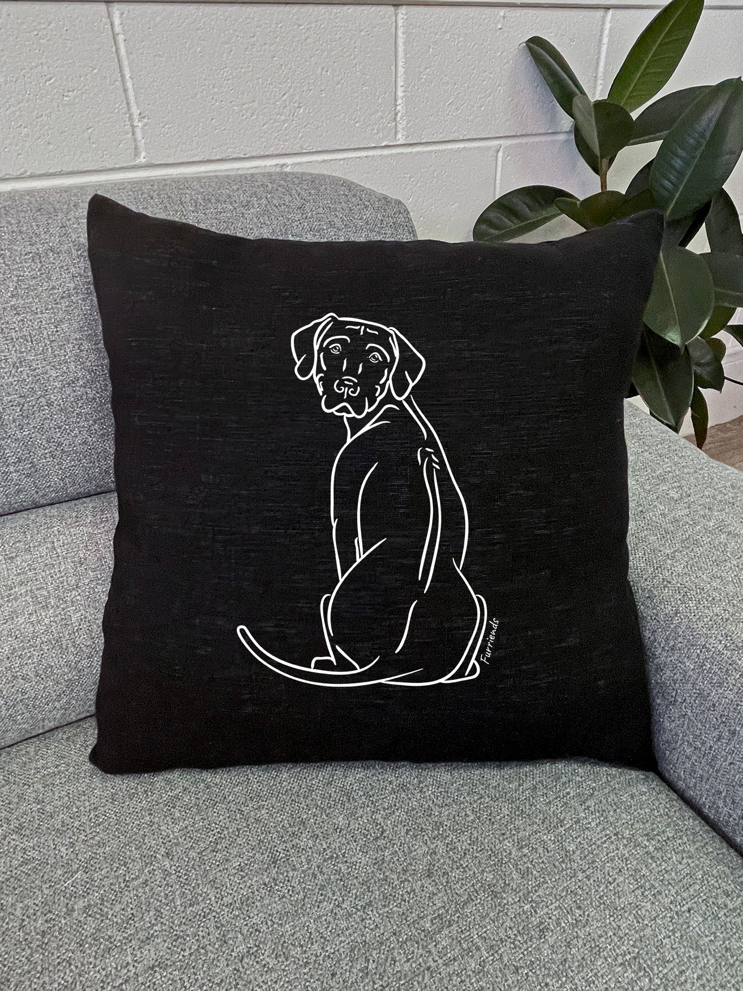 Rhodesian Ridgeback Linen Cushion Cover