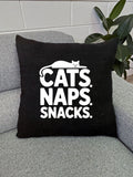 Cats. Naps. Snacks. Linen Cushion Cover