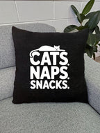 Cats. Naps. Snacks. Linen Cushion Cover