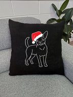 Chihuahua Christmas Edition Linen Cushion Cover