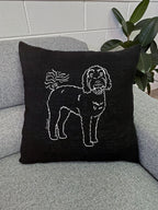 Labradoodle Linen Cushion Cover