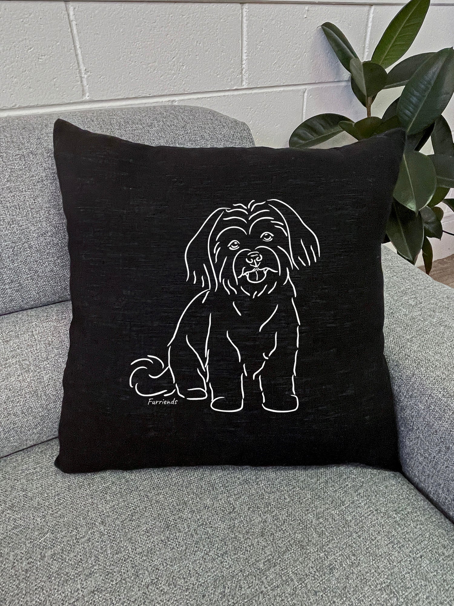 Maltese Terrier Linen Cushion Cover