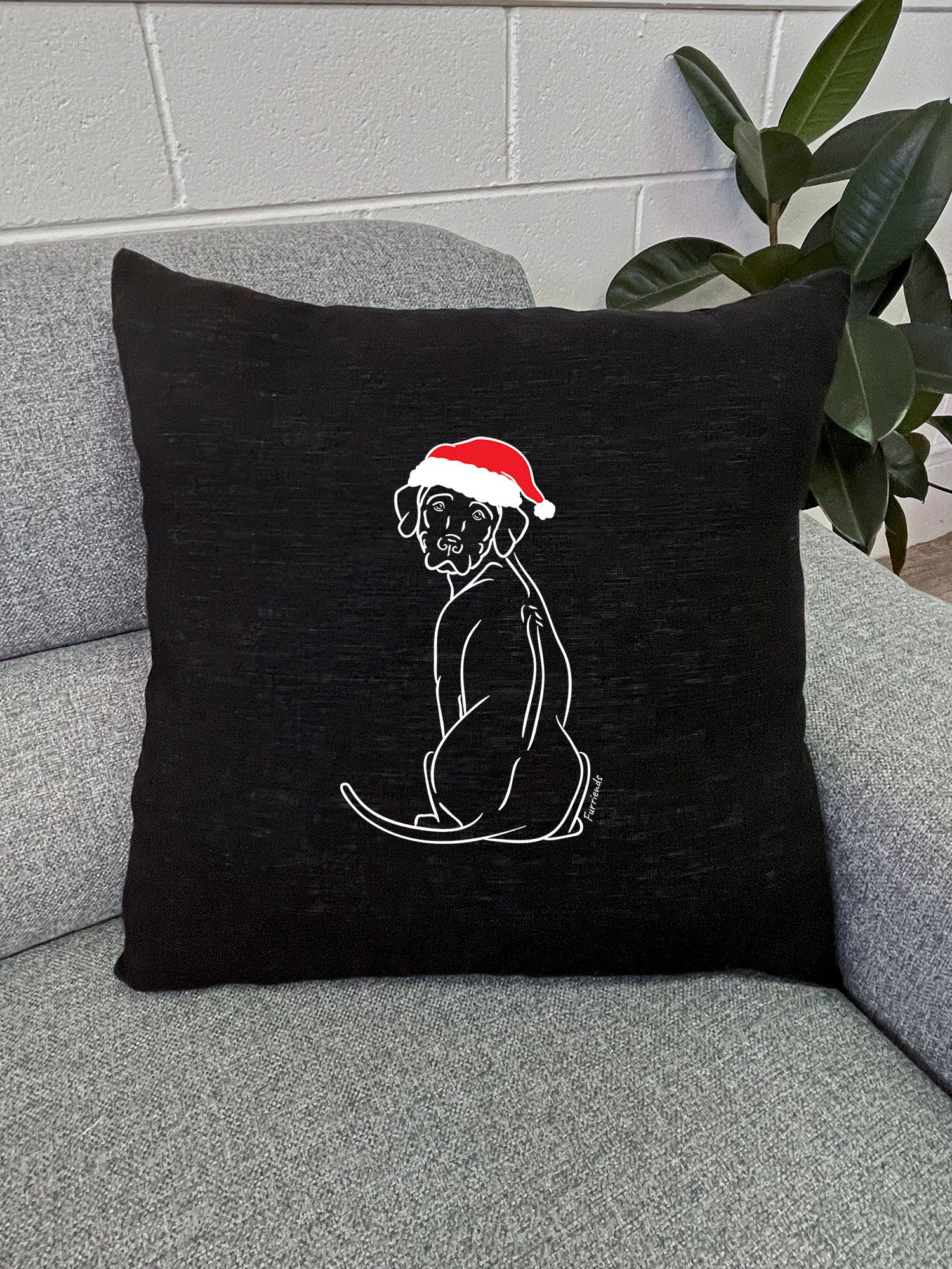 Rhodesian Ridgeback Christmas Edition Linen Cushion Cover
