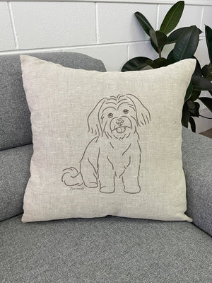 Maltese Terrier Linen Cushion Cover