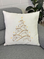 Horsemas Tree Linen Cushion Cover