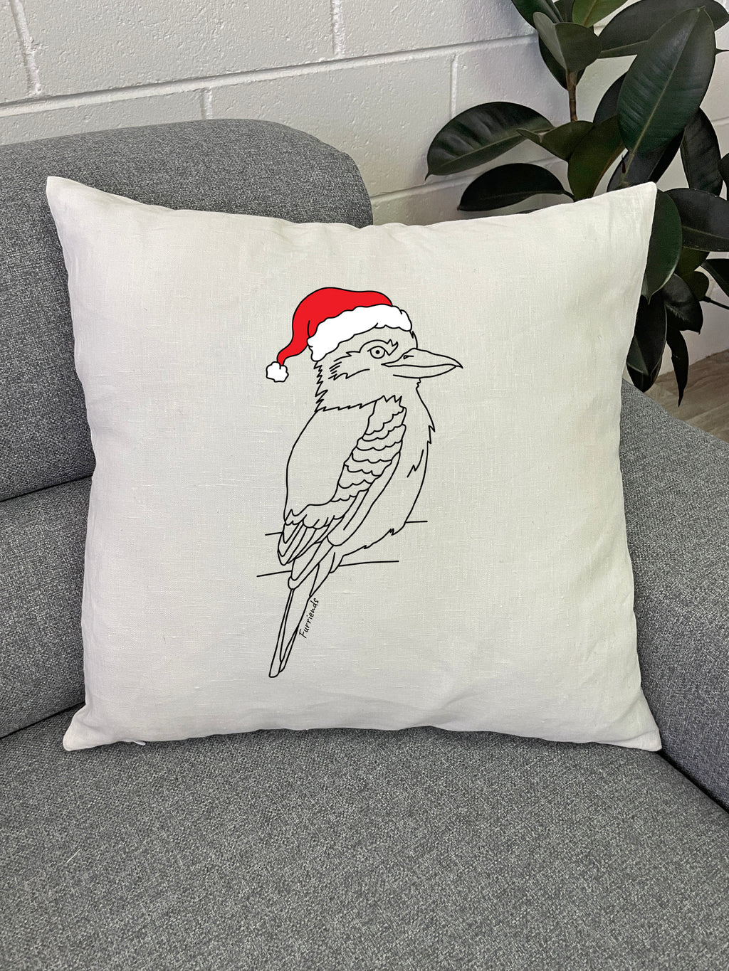 Kookaburra Christmas Edition Linen Cushion Cover