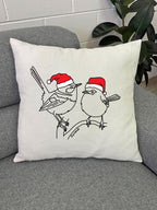 Superb Fairy Wren Christmas Edition Linen Cushion Cover