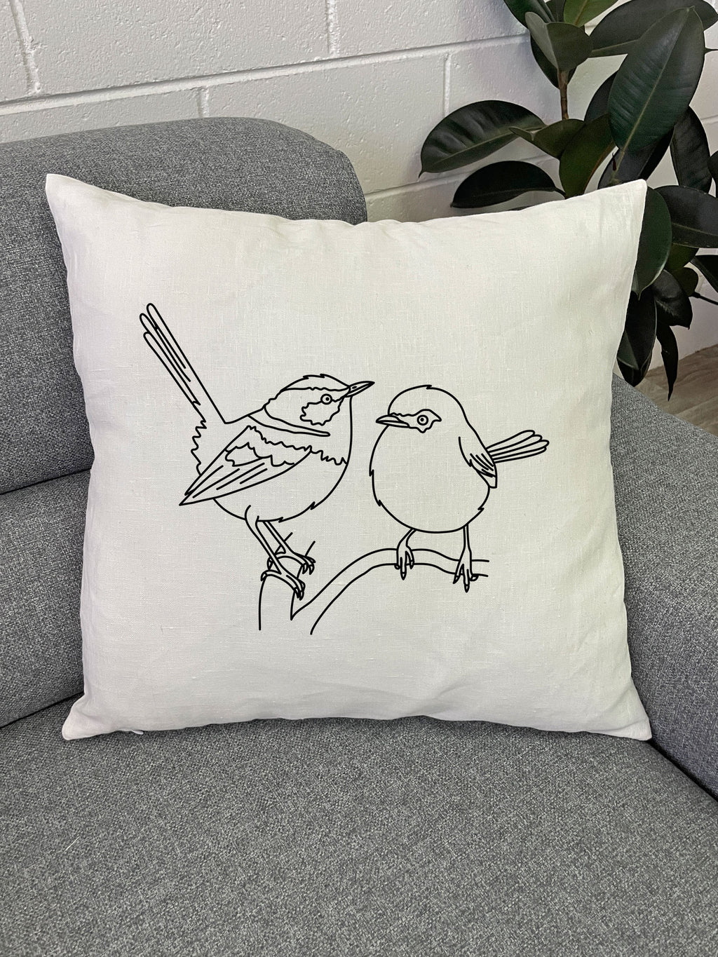 Superb Fairy Wren Linen Cushion Cover