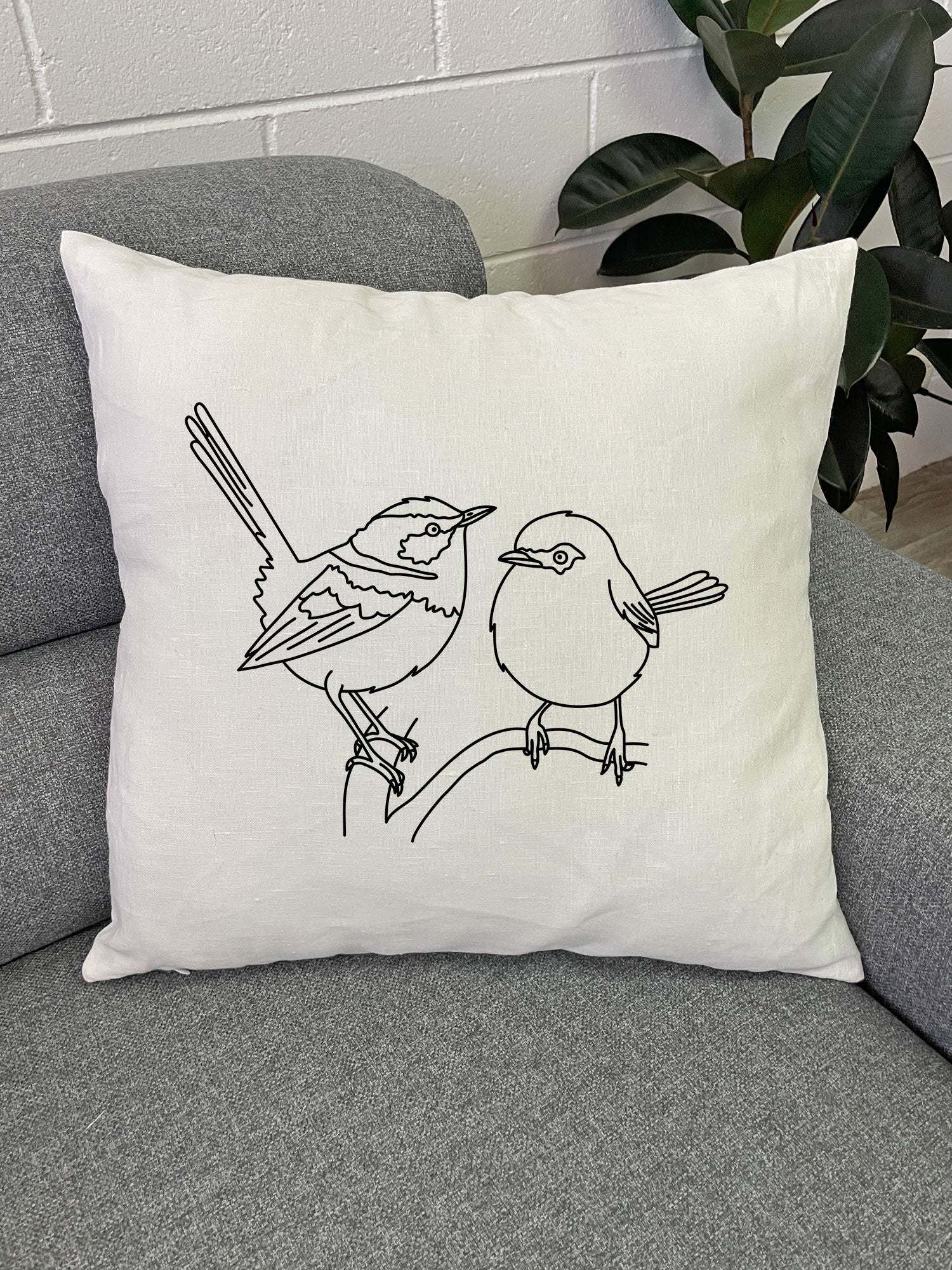 Superb Fairy Wren Linen Cushion Cover