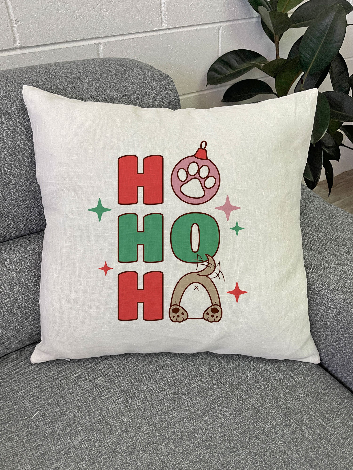 Ho Ho Ho Linen Cushion Cover