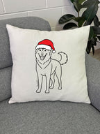Husky Christmas Edition Linen Cushion Cover