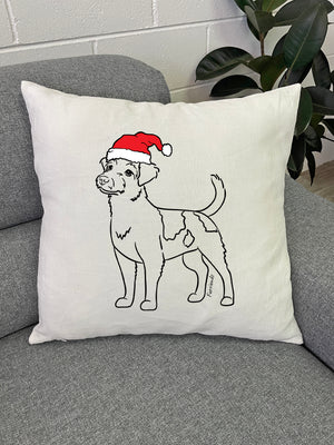 Jack Russell Terrier (Rough Coat) Christmas Edition Linen Cushion Cover