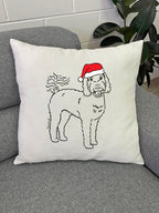 Labradoodle Christmas Edition Linen Cushion Cover
