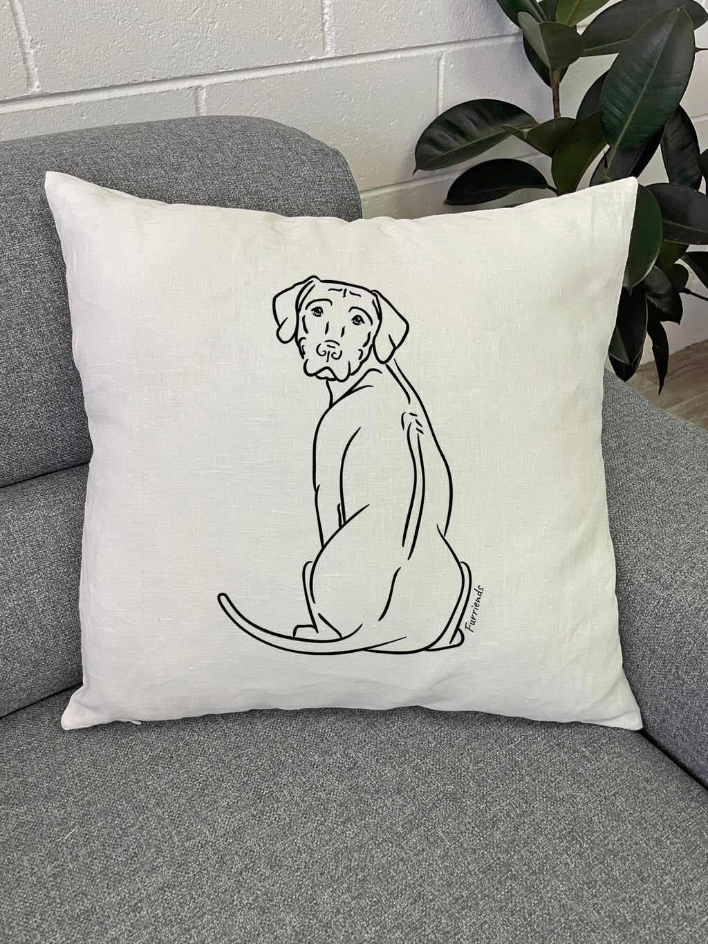Rhodesian Ridgeback Linen Cushion Cover