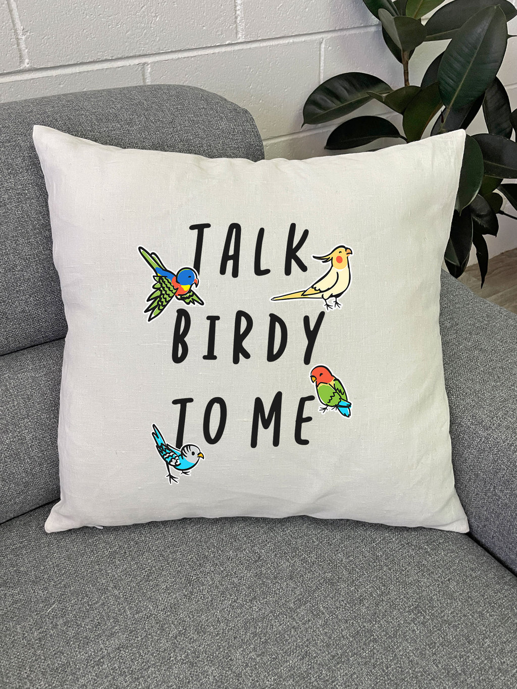 Talk Birdy To Me Linen Cushion Cover