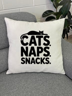 Cats. Naps. Snacks. Linen Cushion Cover