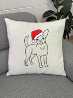 Chihuahua Christmas Edition Linen Cushion Cover