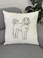 Labradoodle Linen Cushion Cover