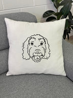 Labradoodle Linen Cushion Cover