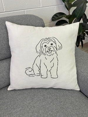 Maltese Terrier Linen Cushion Cover