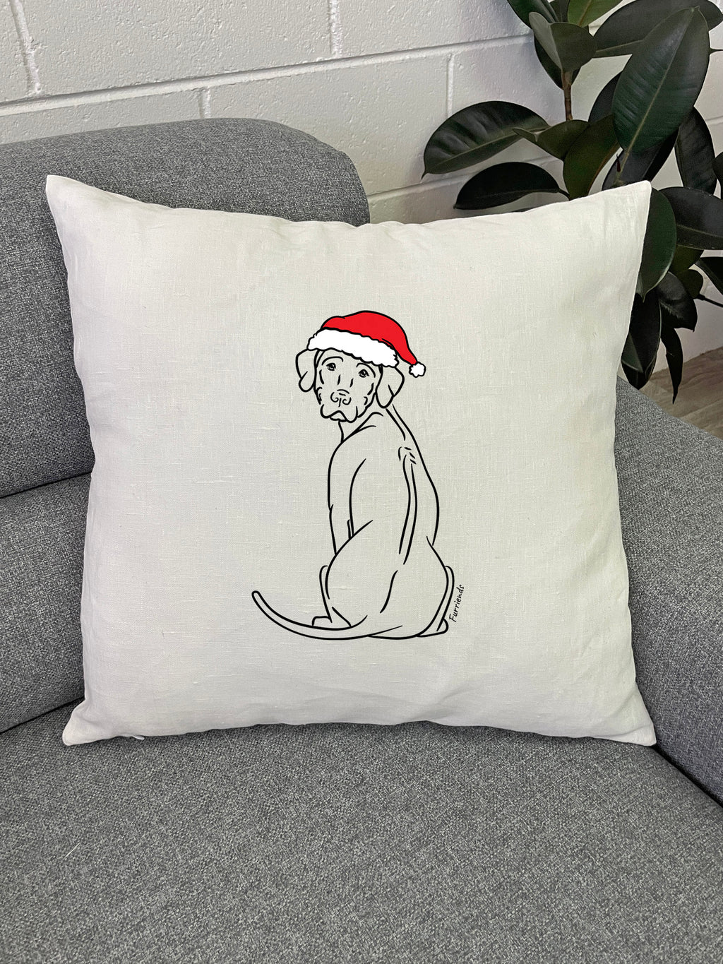 Rhodesian Ridgeback Christmas Edition Linen Cushion Cover
