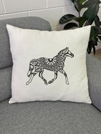 Horse Mandala Linen Cushion Cover