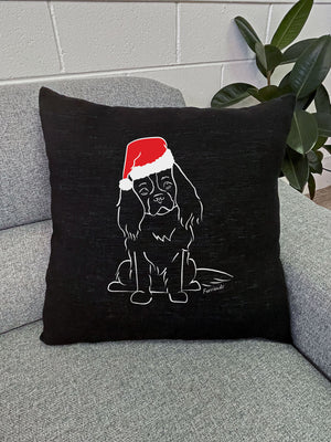Cavalier King Charles Spaniel Christmas Edition Linen Cushion Cover