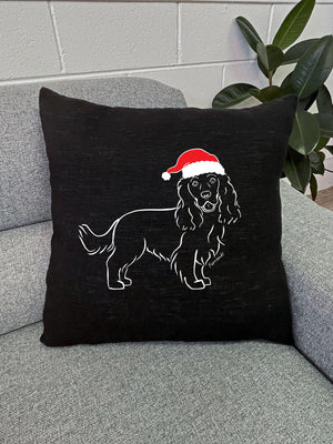Cocker Spaniel Christmas Edition Linen Cushion Cover