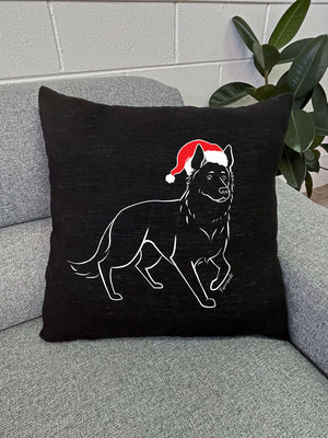 German Shepherd Christmas Edition Linen Cushion Cover