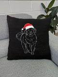 Golden Retriever Christmas Edition Linen Cushion Cover