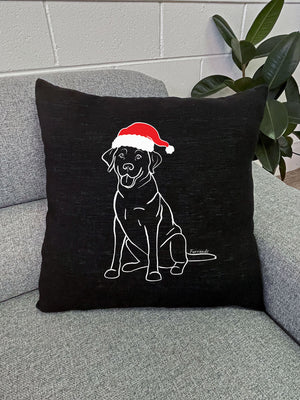 Labrador Christmas Edition Linen Cushion Cover