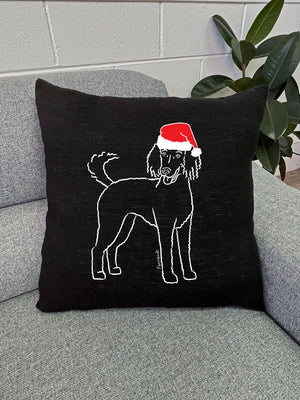 Standard Poodle Christmas Edition Linen Cushion Cover