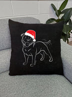 Staffordshire Bull Terrier Christmas Edition Linen Cushion Cover