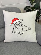 French Bulldog Christmas Edition Linen Cushion Cover