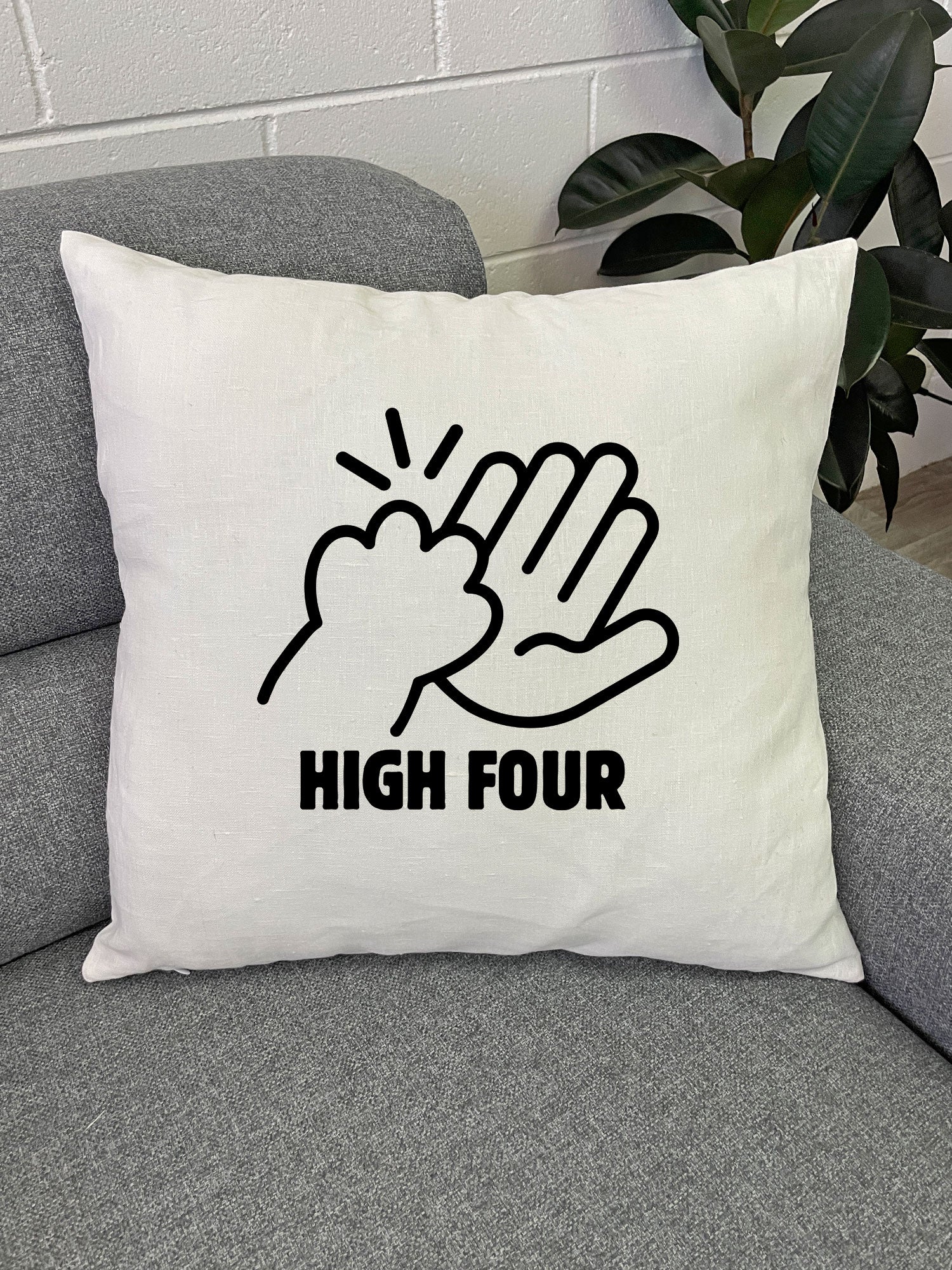 High Four Linen Cushion Cover