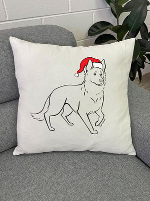 German Shepherd Christmas Edition Linen Cushion Cover