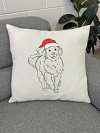 Golden Retriever Christmas Edition Linen Cushion Cover