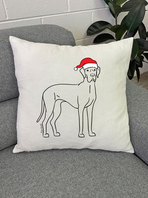 Great Dane Christmas Edition Linen Cushion Cover