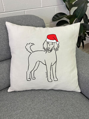 Standard Poodle Christmas Edition Linen Cushion Cover