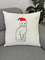Russian Blue Christmas Edition Linen Cushion Cover