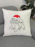 Shih Tzu Christmas Edition Linen Cushion Cover