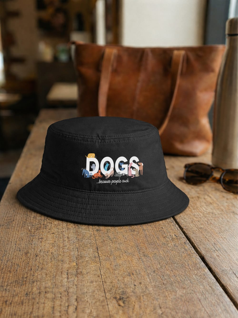 Dogs Because People Suck Bucket Hat