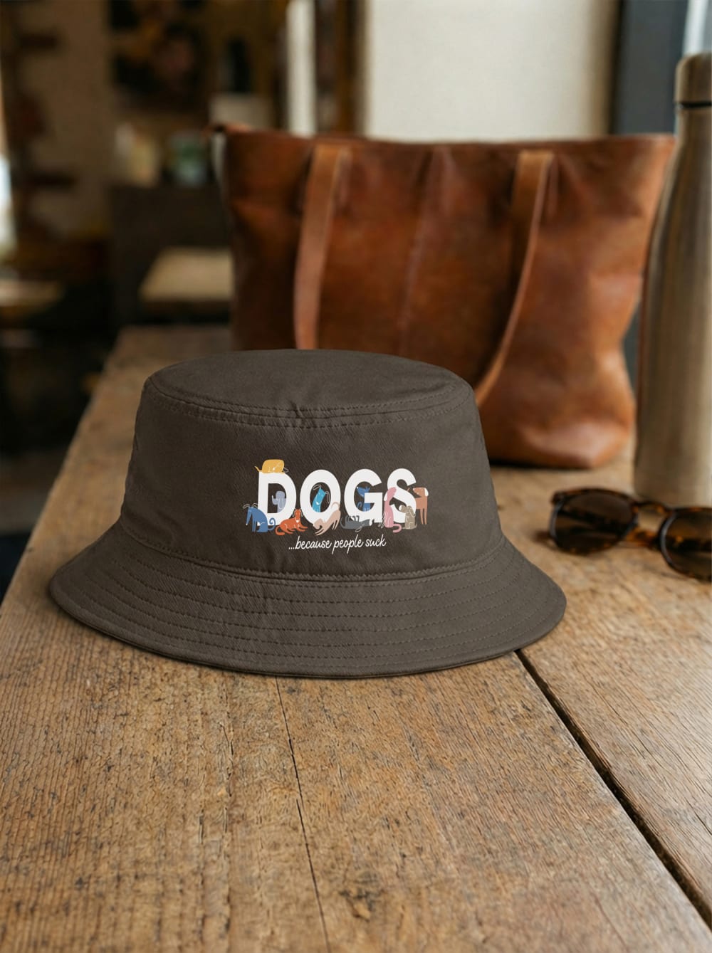 Dogs Because People Suck Bucket Hat