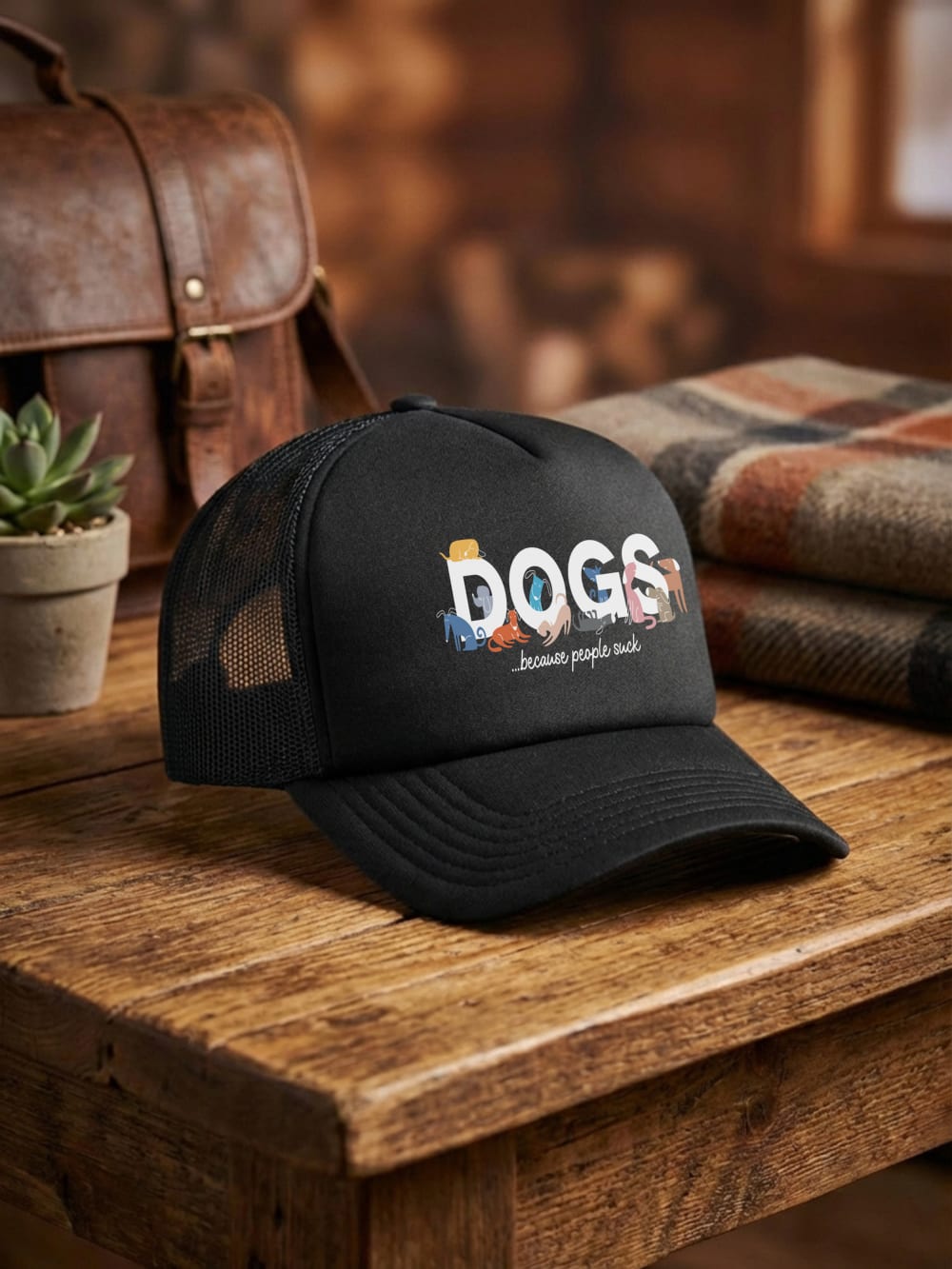 Dogs Because People Suck Foam Trucker Cap