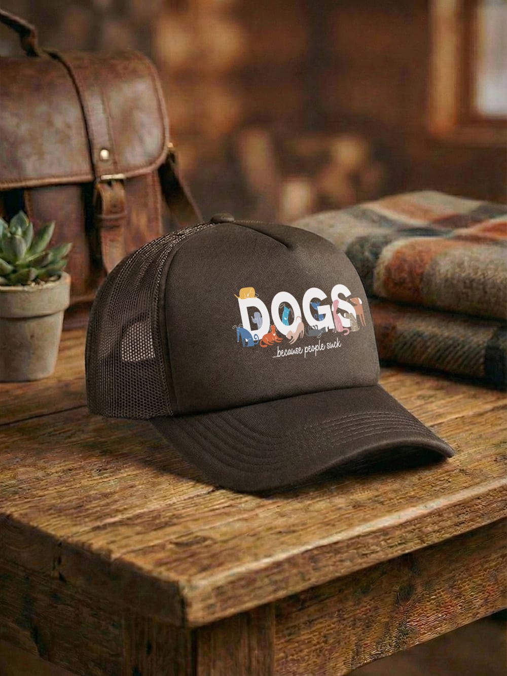 Dogs Because People Suck Foam Trucker Cap