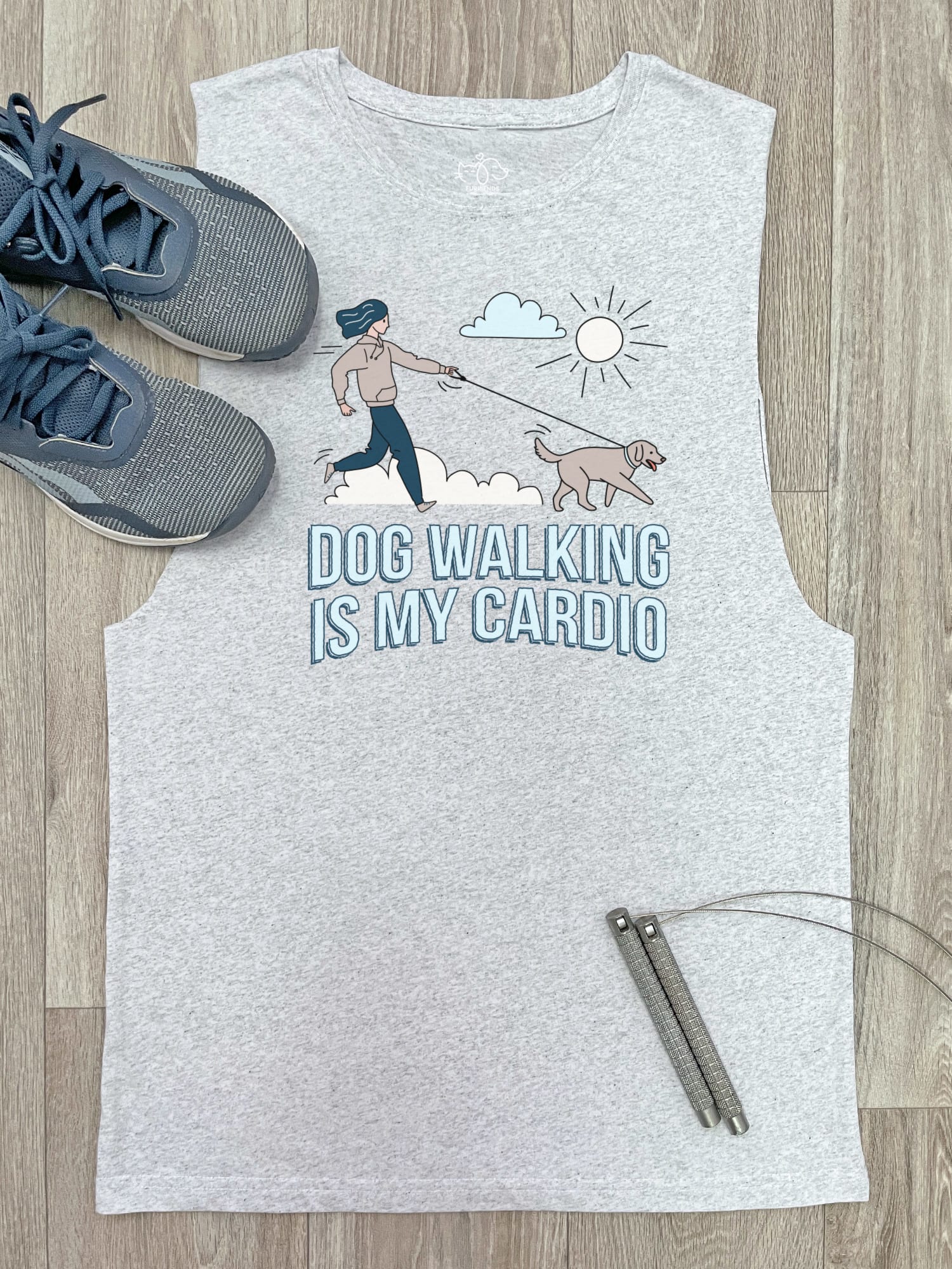 Dog Walking Is My Cardio Axel Drop Armhole Tank
