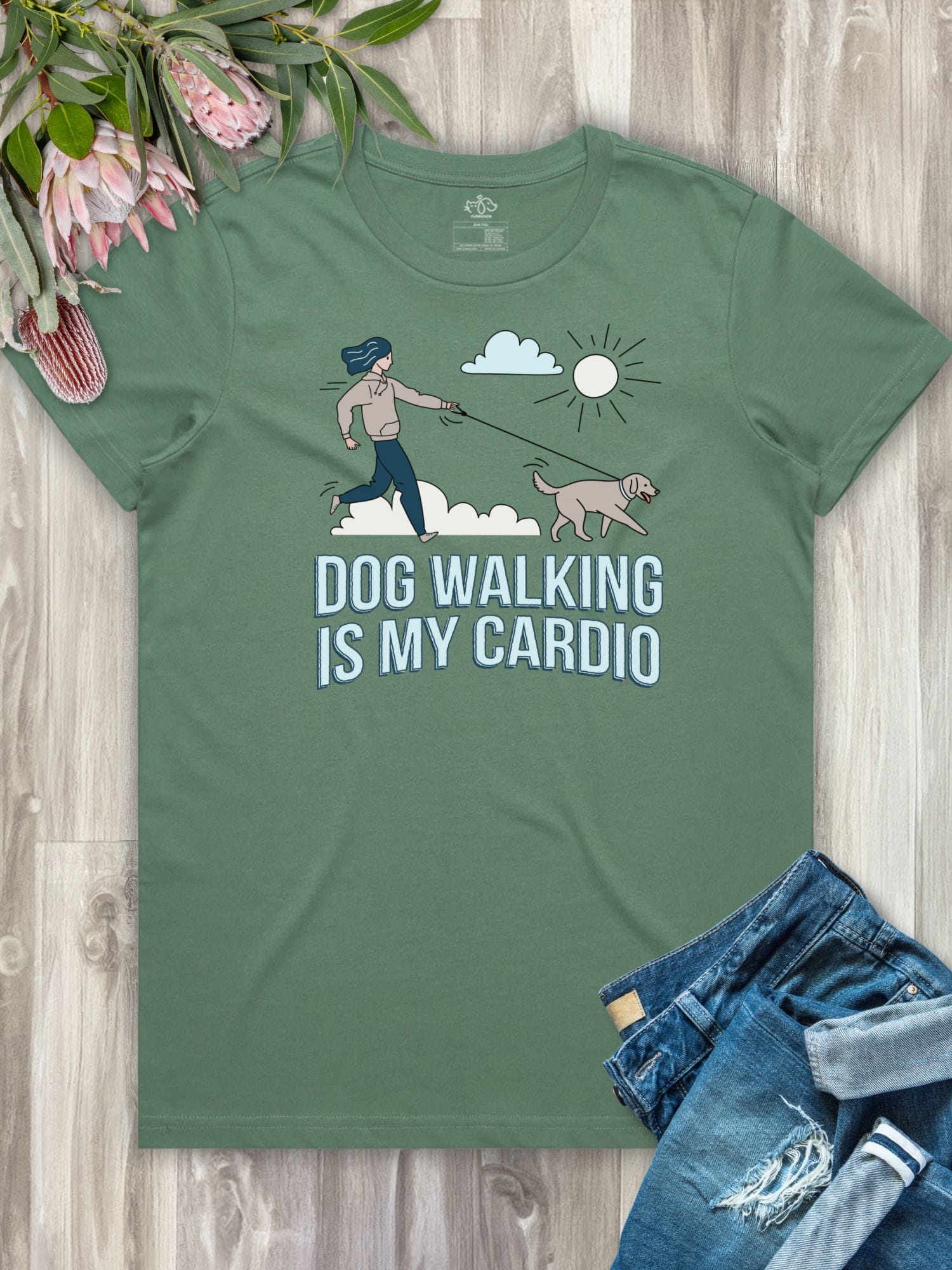 Dog Walking Is My Cardio Ava Women's Regular Fit Tee