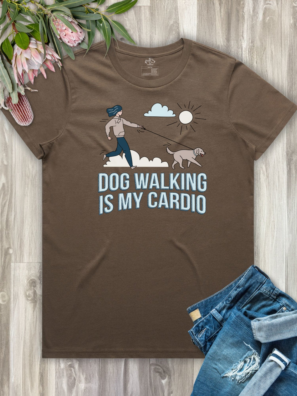 Dog Walking Is My Cardio Ava Women's Regular Fit Tee